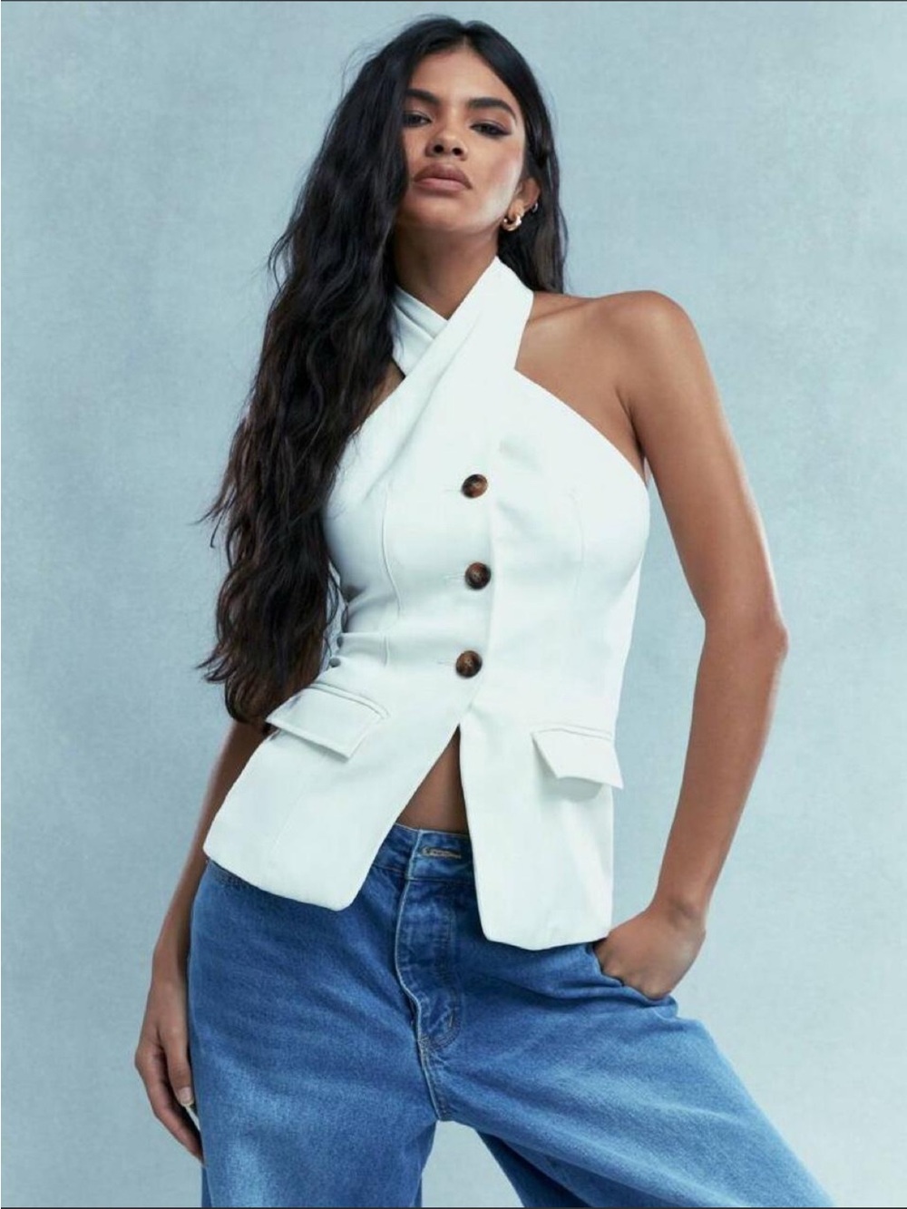 Missguided criss-cross halter top
